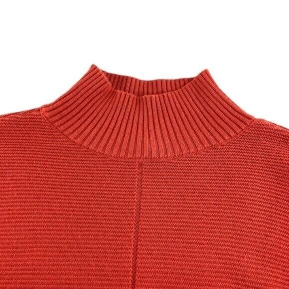 Talbots Rust Orange Pullover Turtleneck Sweater Mockneck - Picture 3 of 6